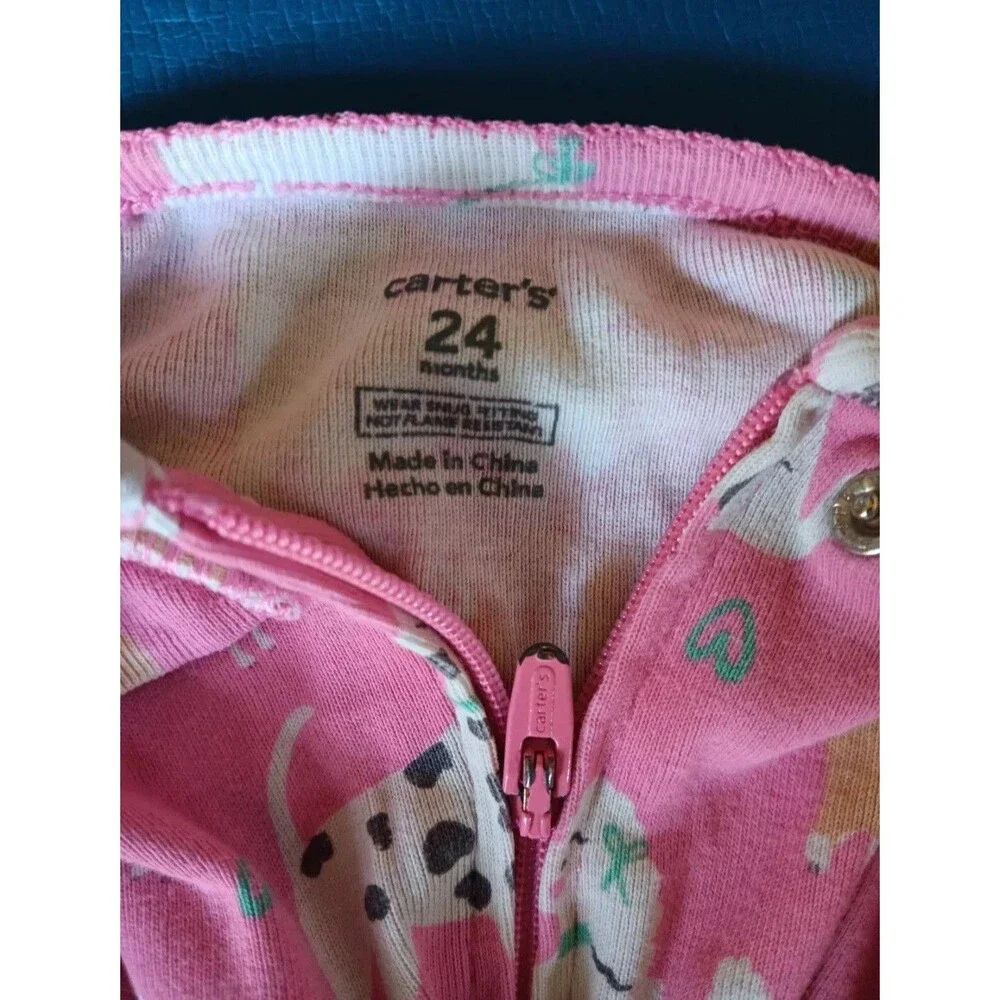 pajama 24 months Girls Carters girl sleeper Pink with Dogs sleepwear baby